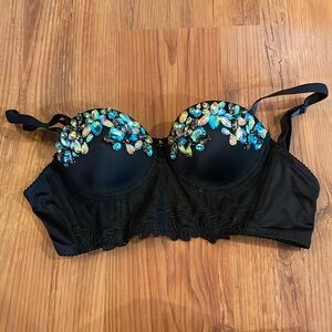 Bebe Jewel Lace Bustier XS